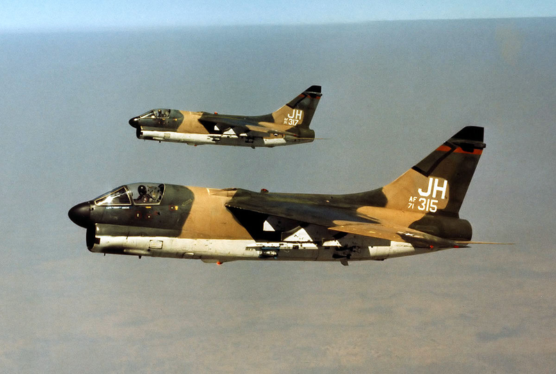 The A-7 was a shortened F-8 Crusader.